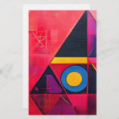 ジオメトリックシンボル抽象芸術#04。 便箋 (正面/裏面)
