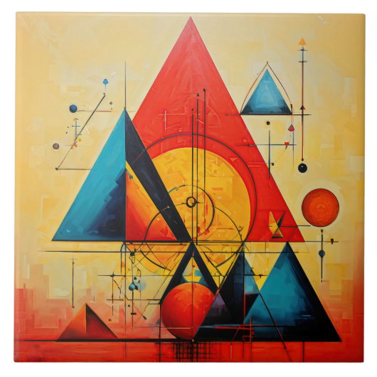 ジオメトリックシンボル抽象芸術#08 タイル (正面)