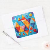 ジオメトリックシンボル抽象芸術#09 スクエアシール (封筒)