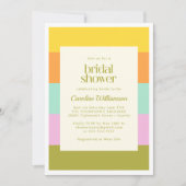 ジオメトリックストライプスブライトパステルブライダルシャワー 招待状 (正面)