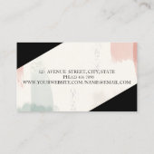 ジオメトリックストライプ金ゴールド、水彩ブラシストローク 名刺 (裏面)