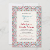 ジオメトリックスパークルス銅金属リハーサルディナー 招待状 (正面)