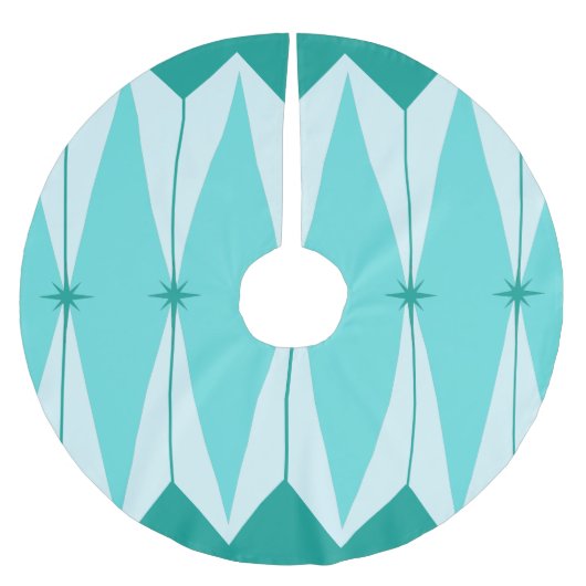 ジオメトリックダイヤモンドとスターバストツリースカート ブラッシュドポリエステルツリースカート (正面)