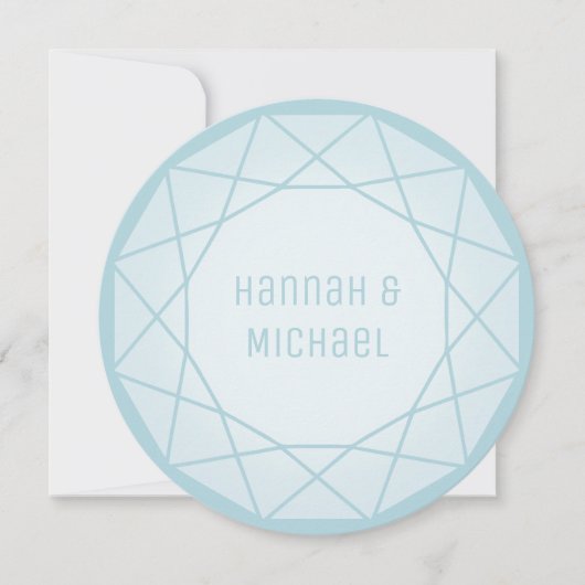 ジオメトリックダイヤモンドラウンドカード 招待状 (正面)