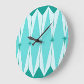 ジオメトリックダイヤモンド&スターバストラウンドウォールクロック ラージ壁時計 (傾斜)