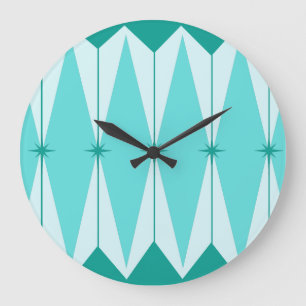 ジオメトリックダイヤモンド&スターバストラウンドウォールクロック ラージ壁時計