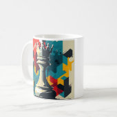 ジオメトリックチェスキングコーヒーマグはっきりした- & カラフル コーヒーマグカップ (正面左)