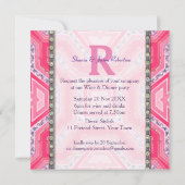 ジオメトリックテクピンク薄紫ディナーパーティの招待状 招待状 (裏面)