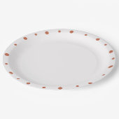 ジオメトリックテラコッタドットホワイト ペーパープレート (アングル)