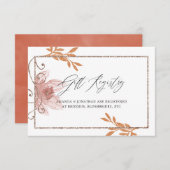 ジオメトリックテラコッタ ウェディング ギフト レジストリー エンクロージャーカード (正面/裏面)