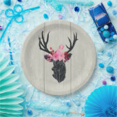 ジオメトリックディアヘッド、フローラクラウン ペーパープレート (パーティー)