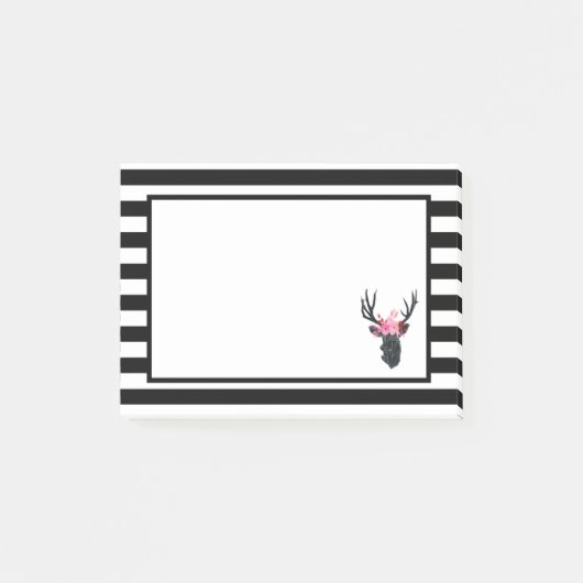 ジオメトリックディアヘッド、フローラクラウン ポストイット (正面)