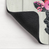 ジオメトリックディアヘッド、フローラクラウン マウスパッド (コーナー)