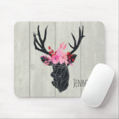 ジオメトリックディアヘッド、フローラクラウン マウスパッド (マウス)