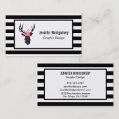 ジオメトリックディアヘッド、フローラクラウン 名刺 (正面/裏面)