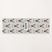 ジオメトリックディアヘッド（花と十字矢印あり） ヨガマット (正面(横))