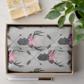 ジオメトリックディアヘッド（花と十字矢印あり） 薄葉紙 (ギフト)