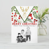 ジオメトリックトナカイのフォトクリスマスカード シーズンカード (スタンド正面)