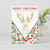 ジオメトリックトナカイクリスマスカード シーズンカード (スタンド正面)