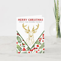 ジオメトリックトナカイ折り畳みクリスマスカ空白のード – 