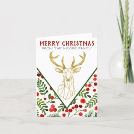 ジオメトリックトナカイ折り畳みクリスマスカ空白のード –  シーズンカード