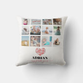 ジオメトリックハートベイビーの最初の1年フォトコラージュ クッション (裏面)