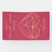 ジオメトリックハート バレンタインデー ブライダルシャワー 横断幕 (横)