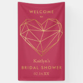 ジオメトリックハート バレンタインデー ブライダルシャワー 横断幕 (縦)