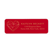 ジオメトリックハート バレンタインデー ラベル (正面)