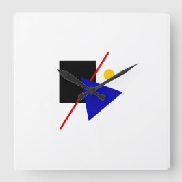 ジオメトリックバウハウスデザイン スクエア壁時計