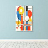 ジオメトリックバウハウスミニマル抽象芸術アート キャンバスプリント (インサイチュ (ウッドフロア))