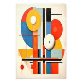 ジオメトリックバウハウスミニマル抽象芸術アート フォトプリント           