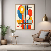 ジオメトリックバウハウスミニマル抽象芸術アート ポスター