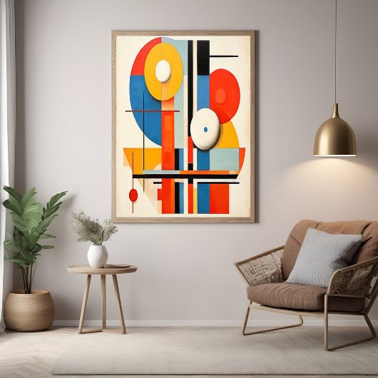 ジオメトリックバウハウスミニマル抽象芸術アート ポスター