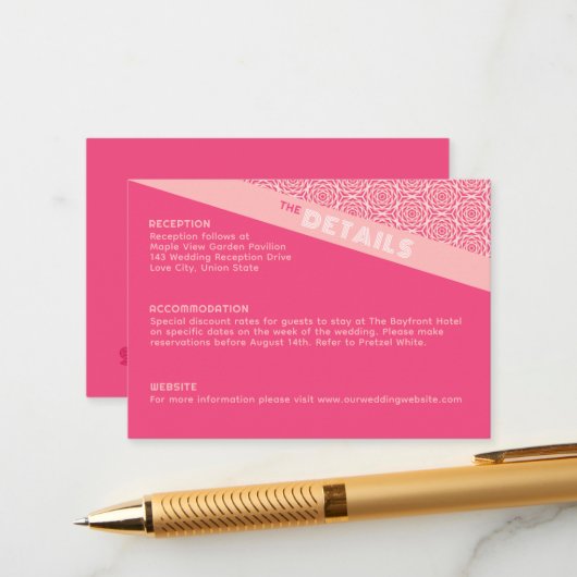 ジオメトリックバラ結婚レッドのエンクロージャカード エンクロージャーカード (正面/裏面インサイチュ)