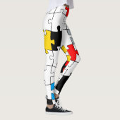 ジオメトリックパズルピースの原色モンドリアン レギンス (右)