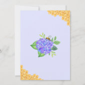 ジオメトリックパープルアジサイ蜂蜜ビーブライダルシャワー 招待状 (裏面)