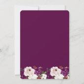 ジオメトリックパープル赤面ピンク結婚フローラ セーブザデート (裏面)