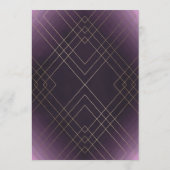 ジオメトリックパープル金ゴールドギャツビー結婚式招待状 招待状 (裏面)