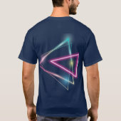 「ジオメトリックビア：バイオレット三角形T型」 Tシャツ (裏面)
