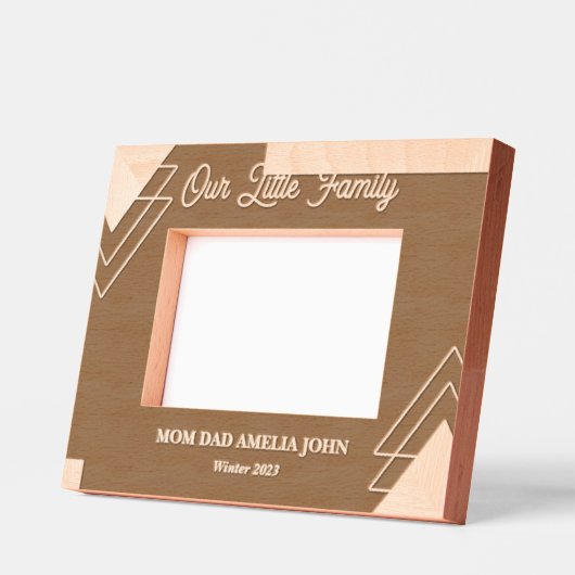 ジオメトリックファミリ名カスタム写真木枠 レーザー彫刻フレーム (左)