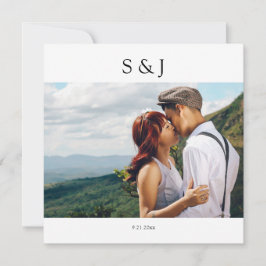 ジオメトリックフォトスクエアホワイト&ブラック2結婚's 招待状