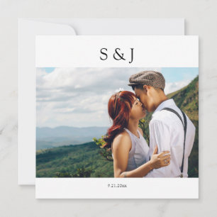 ジオメトリックフォトスクエアホワイト&ブラック2結婚's 招待状