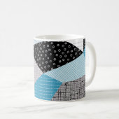 ジオメトリックフリーハンドスケッチパッチワークタイル コーヒーマグカップ (正面右)