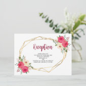 ジオメトリックブルガンディボホフローラウェディングレセプション エンクロージャーカード (スタンド正面)