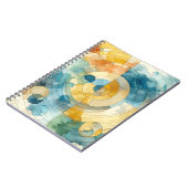 ジオメトリックブルーとイエローウォーターのカラー抽象芸術 ノートブック (左側)