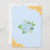 ジオメトリックブルーアジデンシアハニービーブライダルシャワー 招待状 (裏面)