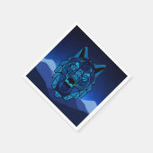 ジオメトリックブルーウルフ スタンダードカクテルナプキン (角)