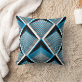 ジオメトリックブルーストライプのヴィンテージ：明るいオーバーレイ クッション (ブランケット)