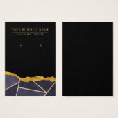 ジオメトリックブルーブラック金ゴールドイヤリングディスプレイカード (正面&裏面)